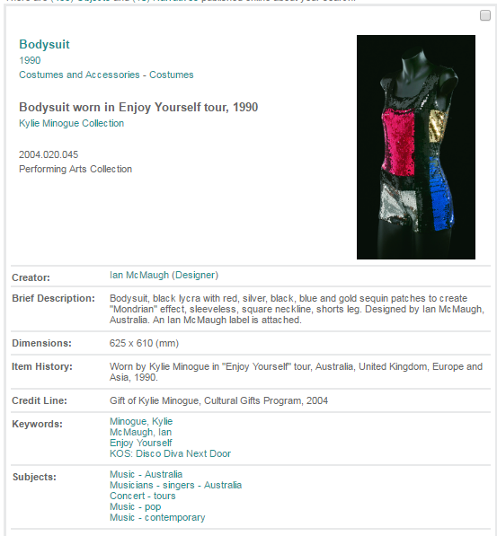 Kylie Minogue bodysuit