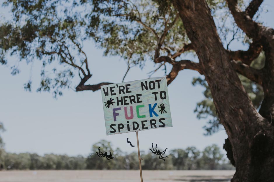 Example of a Doof Stick referencing an Australian colloquialism at Pitch Music and Arts 2018. Photo by Jackson Grant.
