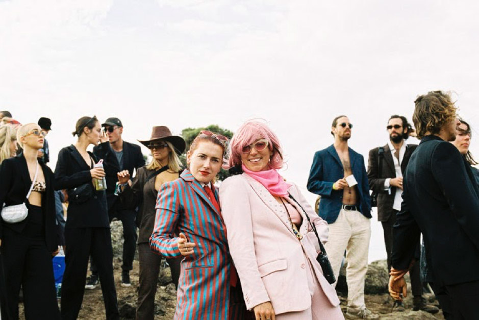 Audience members wearing corporate attire for Suit Sunday at Inner Varnika festival, 2019. Photo by Natalie Jurrjens.