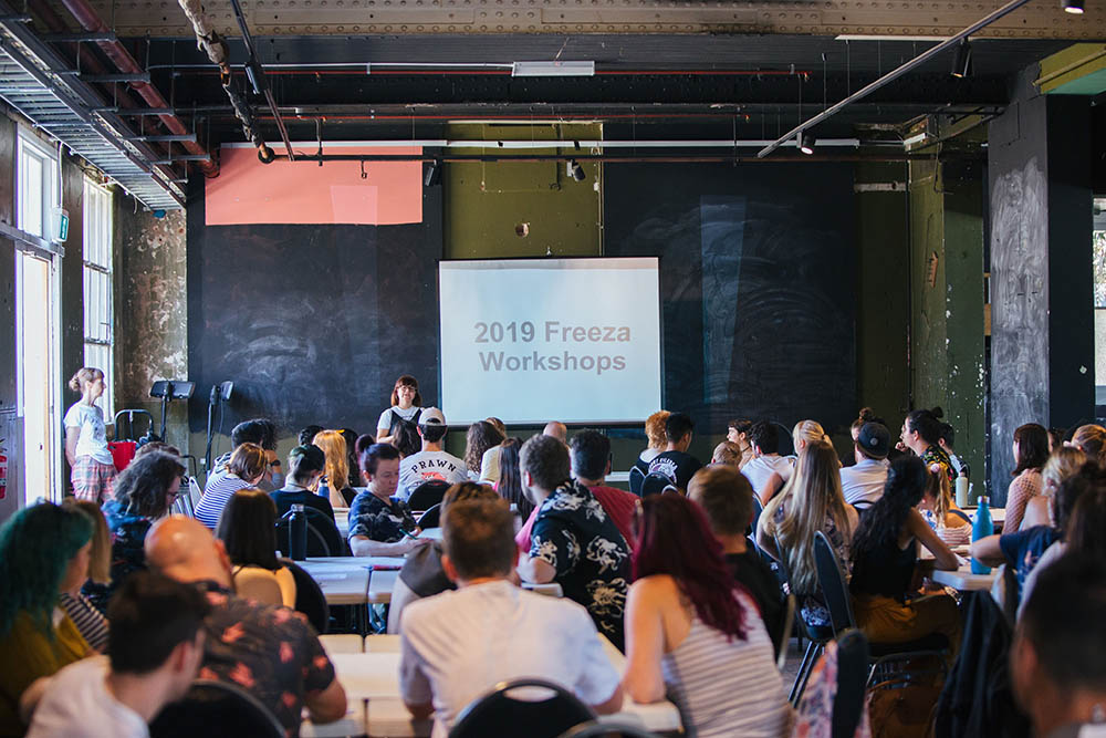 The Push CEO Kate Duncan speaks to FReeZA committee members and facilitators at the 2019 FReeZA Summit. Photo courtesy of The Push.